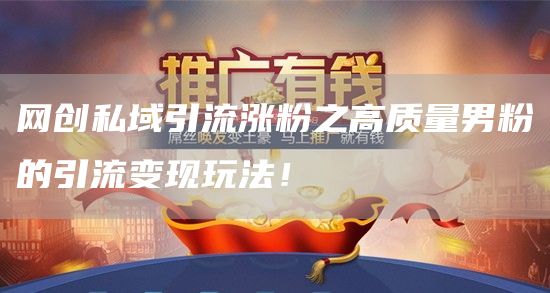 网创私域引流涨粉之高质量男粉的引流变现玩法！